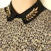 Golden Silver Exquisite Retro Shirt Leaves Brooch Collar Pin Classic