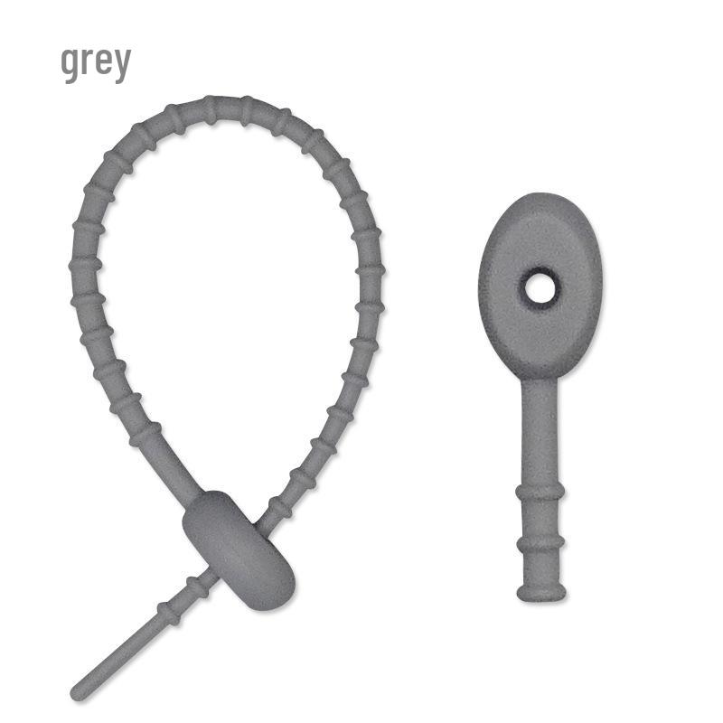 Multicolor TPR Silicone Zip Ties: Elastic Self-Locking, Reusable Cable Organizers & Keychain Pendants.