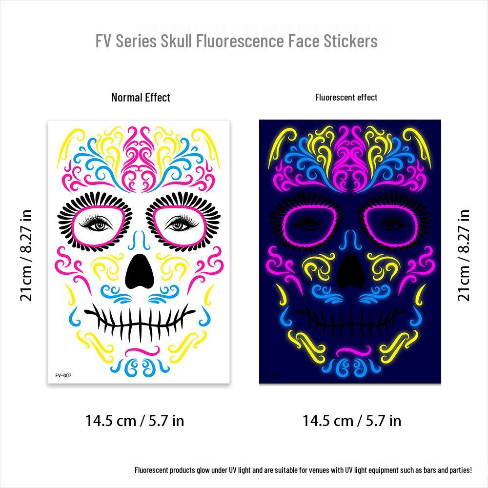 Creative Fluorescent Waterproof Full Arm and Face Tattoo Sticker