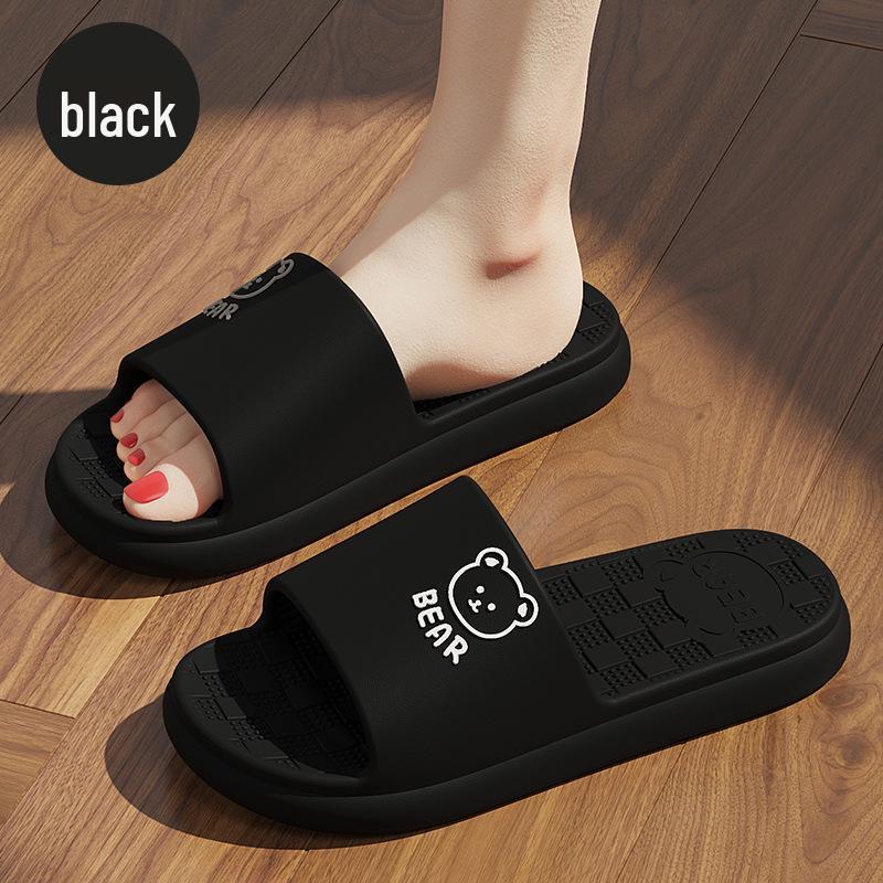 

Women s and Men s Cute Little Bear Summer Sandals: Non-slip, Thick Soft Sole for Indoor & Outdoor Use 38-39 чёрный