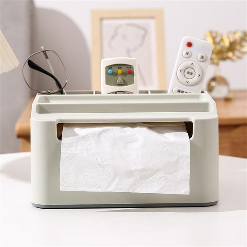 Household Napkin Tissue Box Multifunctional Storage Remote Control Holder Sundries Boxes for Room, Bathroom