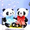 Cute Bow Tie Giant Panda Doll Plush Toy Rag Doll Gift for Children's Girlfriend Best Friend Lover