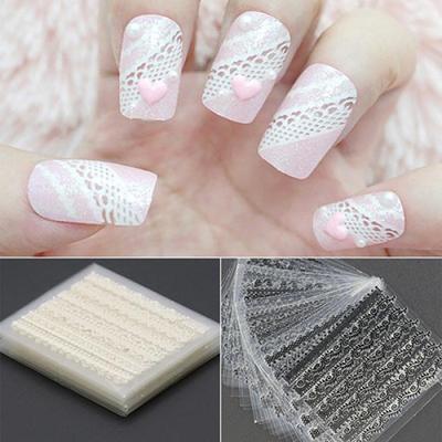 30 fogli adesivi per nail art in pizzo 3D nero bianco suggerimenti fai da te strumenti per decalcomanie per manicure