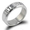 Koreanischer Stil BTS Gravierter Edelstahl Doppelnutzungsring Halskette für Damen