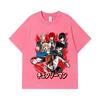 275 GSM Washed T-shirts 100% Cotton Chainsaw Man V19 Print Unisex Heavy Cotton T Shirt