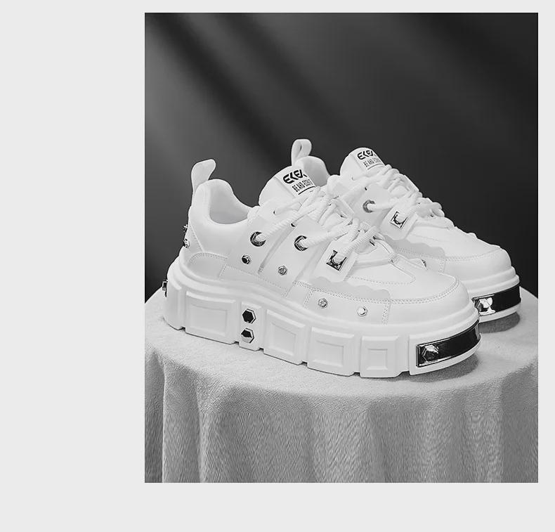 Daddy Shoes SS2024: Men's Thick Sole, Low-Top Casual Rivet Shoes - Korean Style