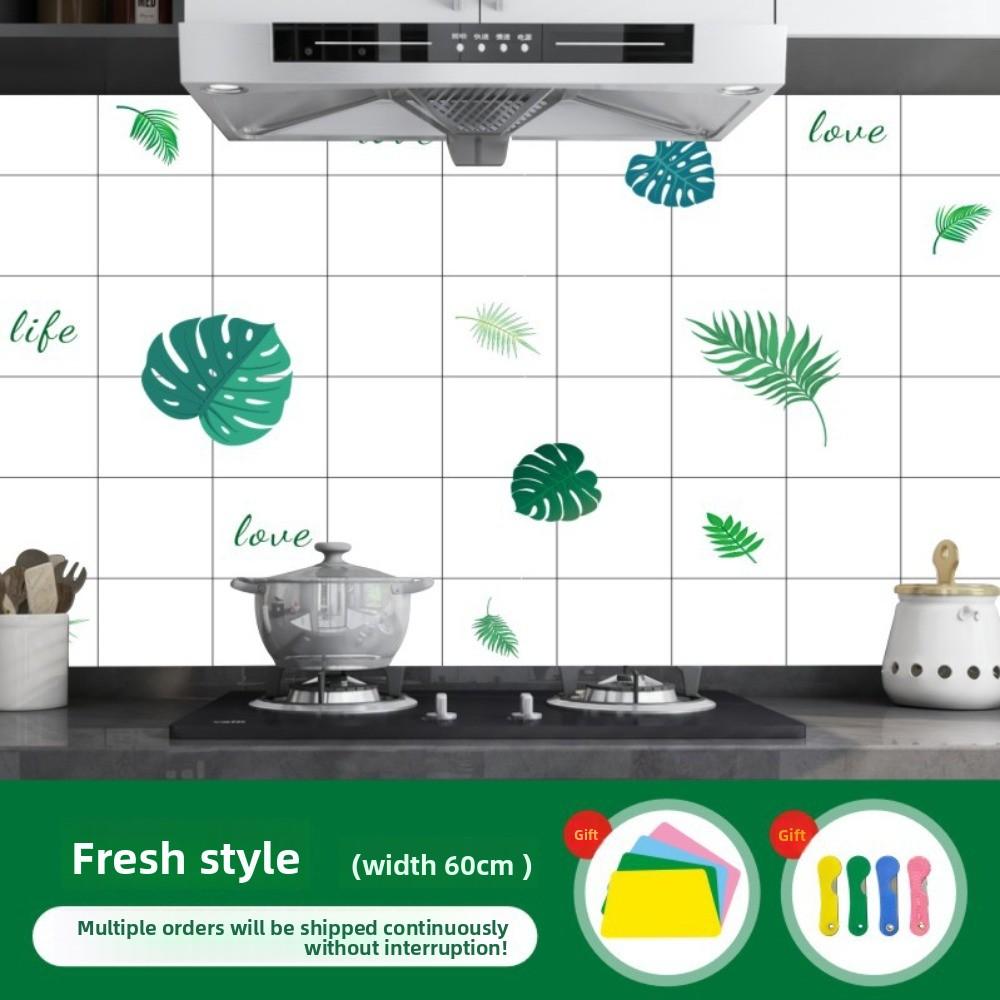 Kitchen Oil-proof Sticker Resistant Wall Sticker Waterproof and Moisture-proof Cabinet Tile Wallpaper Self-adhesive Aluminum Foil Stove