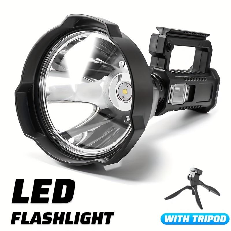 Large LED Flashlight with Foot Support for Convenient Installation, Night Safety Lighting, Home Emergency 4 Modes Suitable for Construction Sites