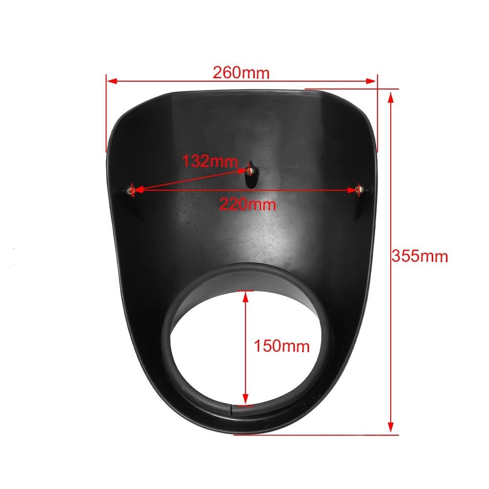 Motorcycle Black Headlight Grill Fairing Cover Abs Plastic Windshield For Harley 883 1200 Front Fork Mount Dyna Sportster