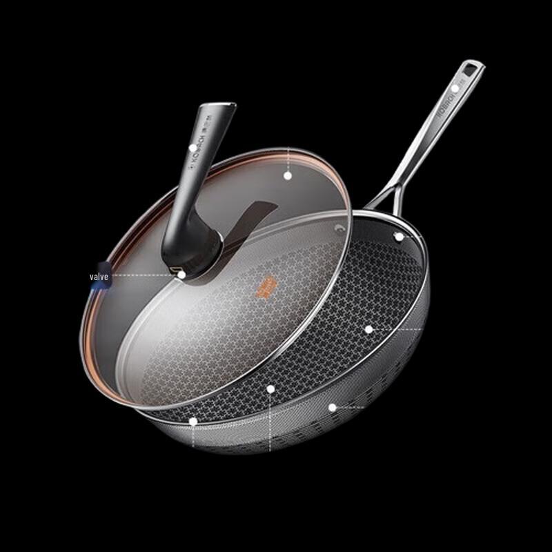 KOBACH KGY-C32A 316L Stainless Steel Non-stick Honeycomb Wok