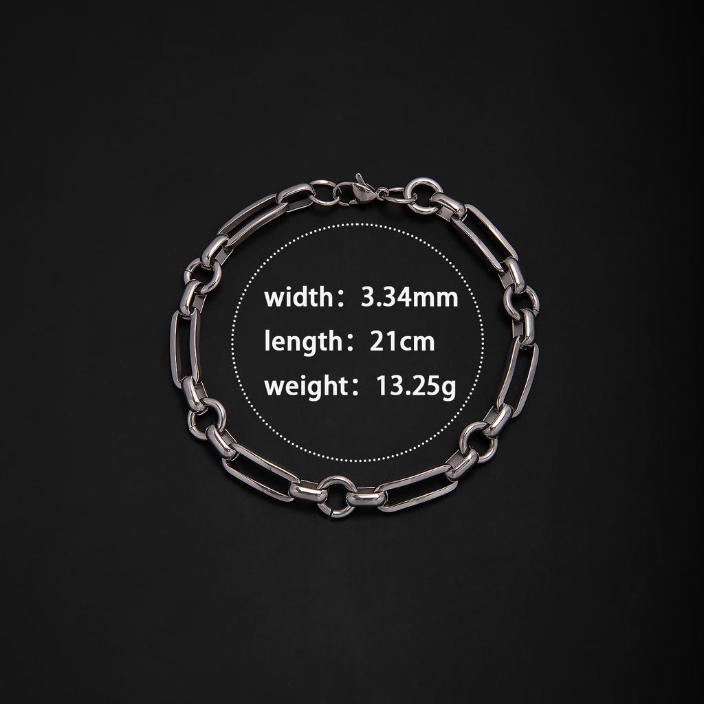 Trend men's and women's simple personalized stainless steel mixed bracelet, European and American ins style Cuban chain fashion trend bracelet chain
