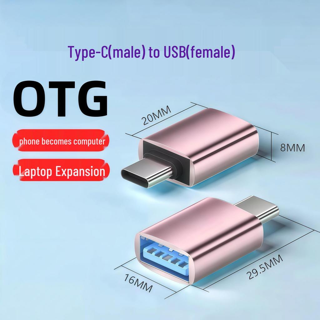 USB 3.0 Female to Type-C Male OTG Adapter for Phones, U Disks, Car Chargers, Tablets