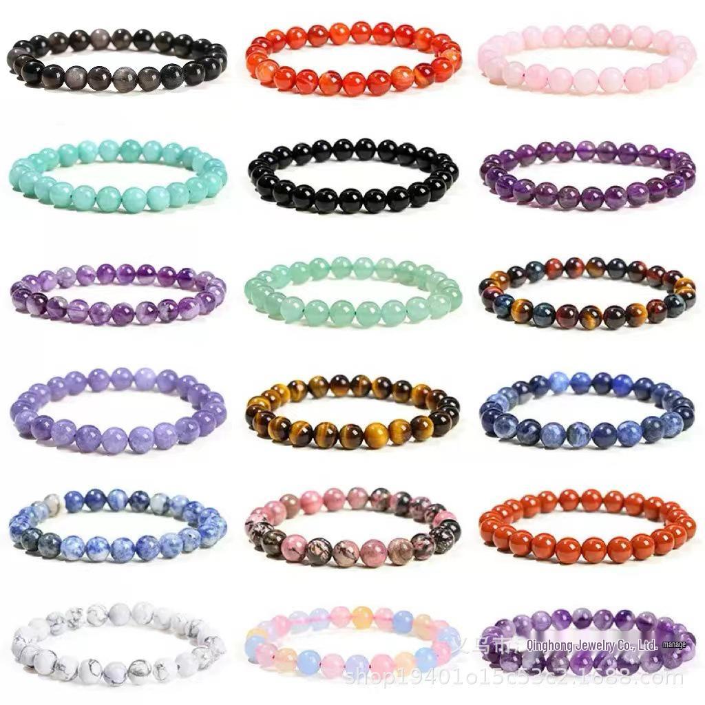 Natural Crystal Tiger Eye Agate Bracelet with Round Beads 8mm