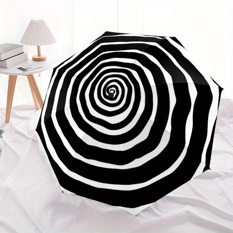 1pz Ombrello Automatico Apri/Chiudi Cerchi Concentrici, Regalo Ventaglio Ideale per Compleanno, Natale, Moda Trendy yy250828053