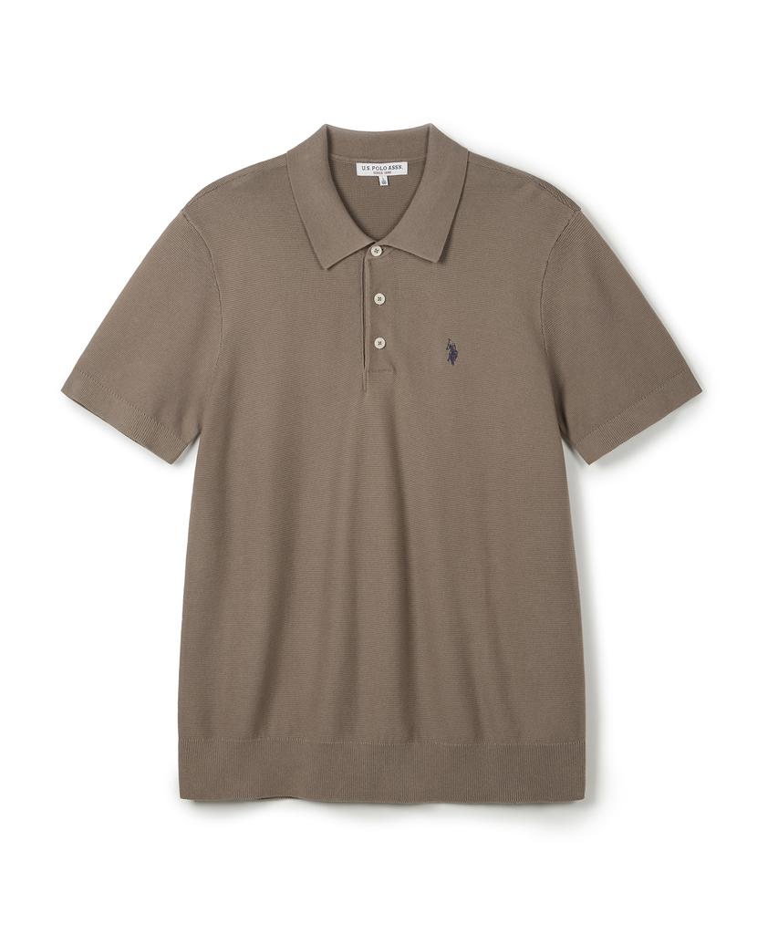 USPOLOASSN Short Sleeve Collared Knit_Beige