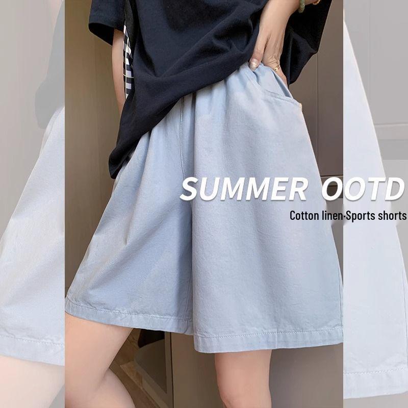 

Women s High-Waisted A-Line Summer Workwear Shorts: Petite, Loose, and Slimming Wide-Leg Design Medium чорний
