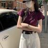 Slim Fit Y2K Crop Top Chic Tees Shirts Women Fashion Short Sleeve T-shirt  Streetwear