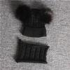 Children Beanie Pompom Neck Knitted Warm Hat Winter Scarf Set