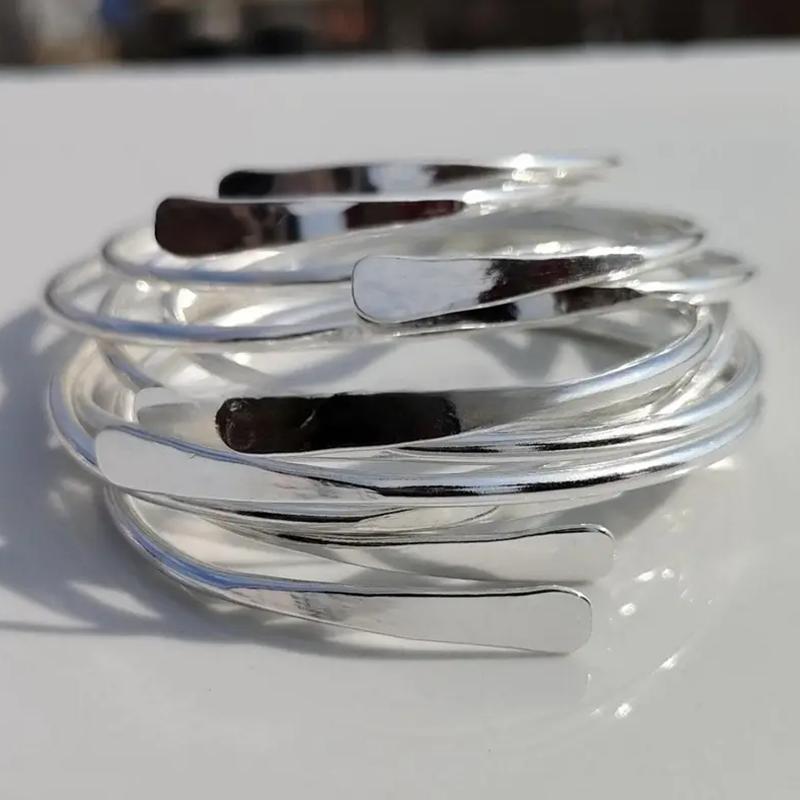 Exaggerated 5Pcs Personality Gifts Men Women Souvenir Jewelry Arm Bracelets Bracelet Set Punk Metal Iron  Jewelry Accessory