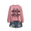 Womens Loose Fit Cotton Hoodie With Print Design Winter Casual Wear