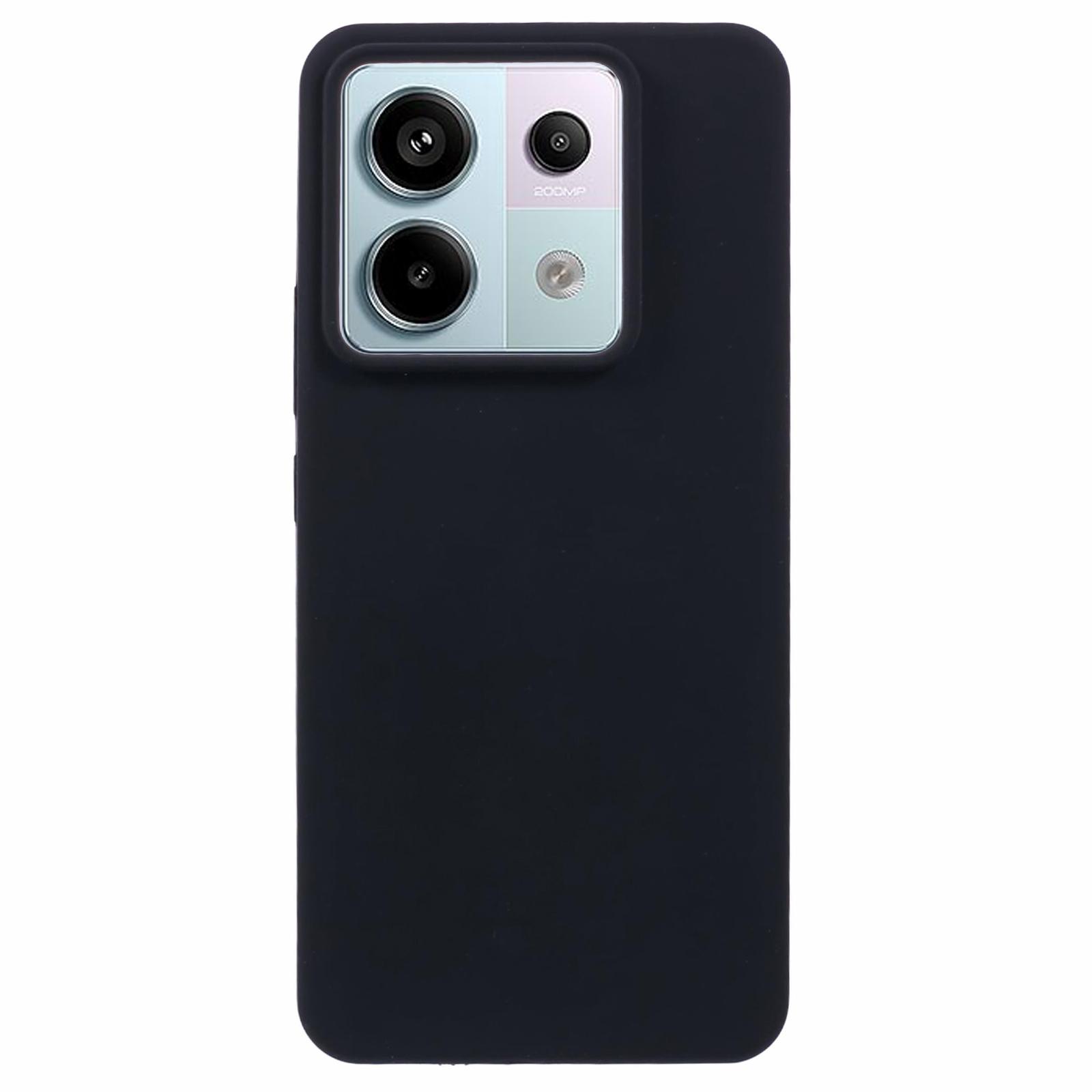 

For Xiaomi Poco X6 5G/Redmi Note 13 Pro 5G Case Solid Color Liquid Silicone Phone Cover Black