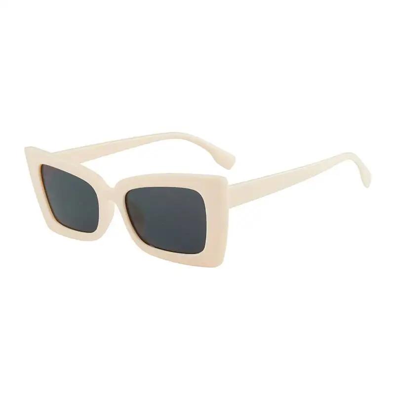 Classic Vintage Rectangular Sun Glasses Glasses Ladies Luxury Classic Lens Big Gradient Rectangle Sun Eyeglasses Female Popular White Eyewear 1PC