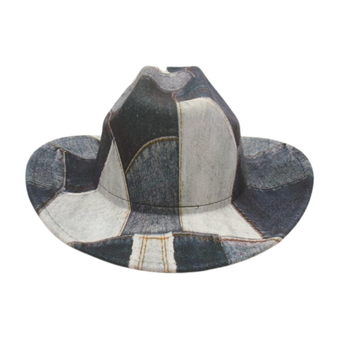 

Travel And Vacation Mix And Match Sunshade Jazz Hat Retro Denim Premium Top Hat Simple Retro Western Denim Hat [one word top] one size fits all