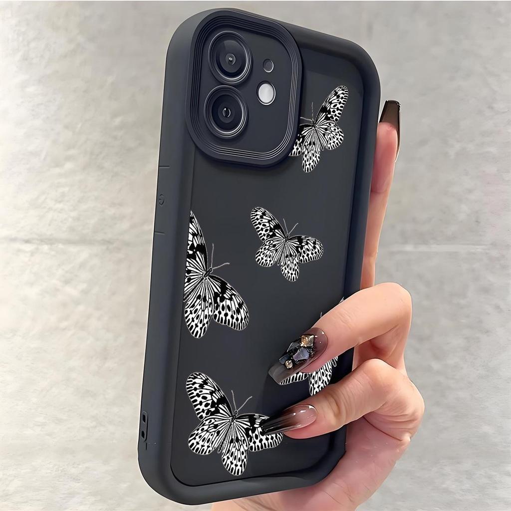 Black & White Wenwen Eye Staircase Case for iPhone 14/15/16/17 Pro Max