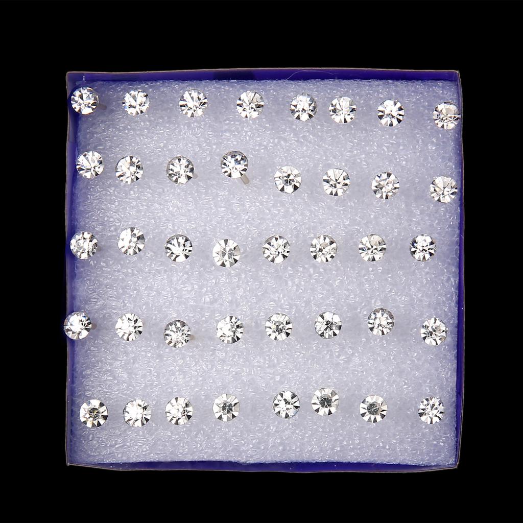 20 Paar/Set Damen Mädchen Strass Kristall Ohrstecker Ohrringe Gemischte Stile Runde Kleine Ohrringe Sets Party Schmuck Geschenk 2 3 4 5mm