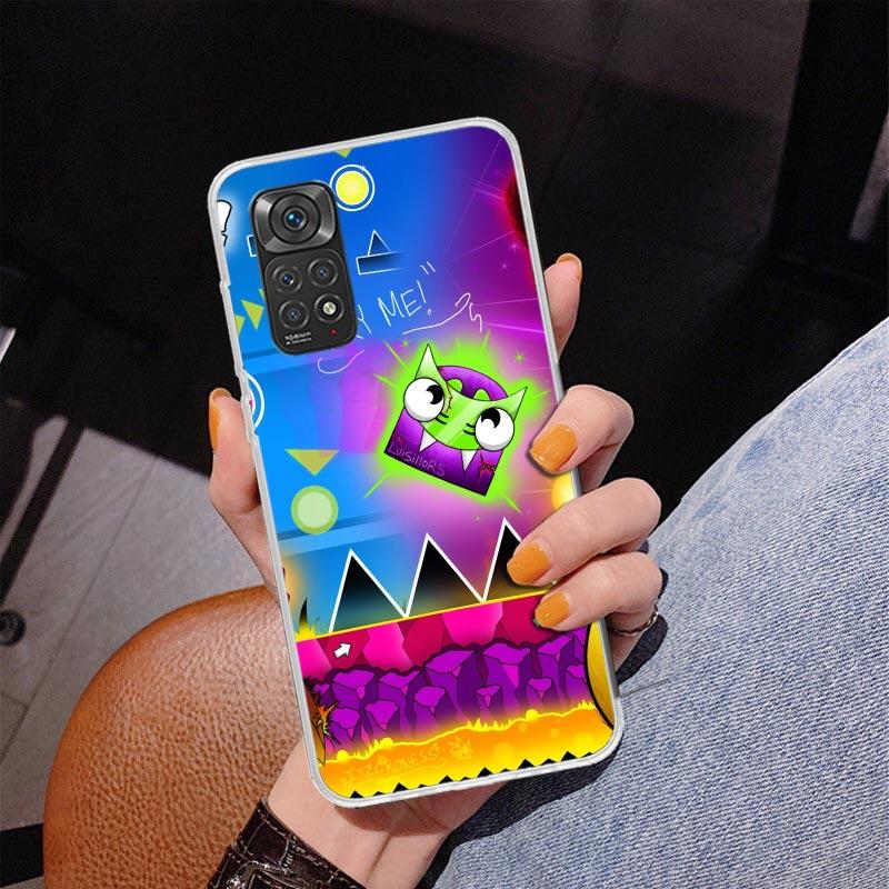 Geometry Dash Game Phone Case For Xiaomi Redmi Note 15 14 13 12S 12 11 Pro Plus 14S 11S 11E 10 10S 11T 5G Personalized Cover Red