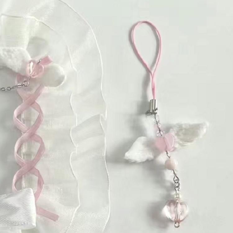 Y2K Bear Wing Headphone Charm Pendant Hanging Decoration for Keys Bag Purse