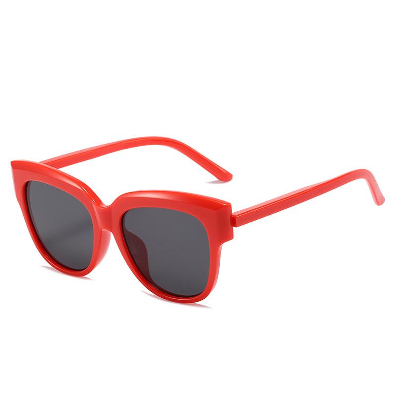 Simple designer personalized cat eye large frame sunglasses for men and women, retro candy contrasting color YK sunglasses