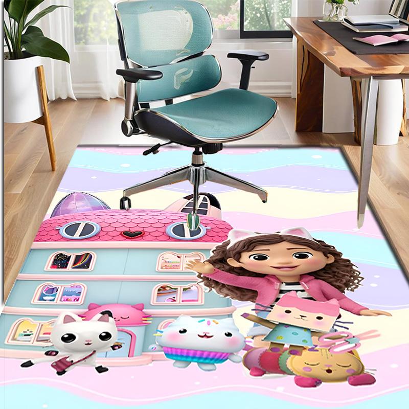 Gabby's Dollhouse Pattern Rug, Indoor/Outdoor Mat, for Picnic, Gameroom, Bedroom, Office, Living Room, Home Decor Carpet, Birthday Gift
