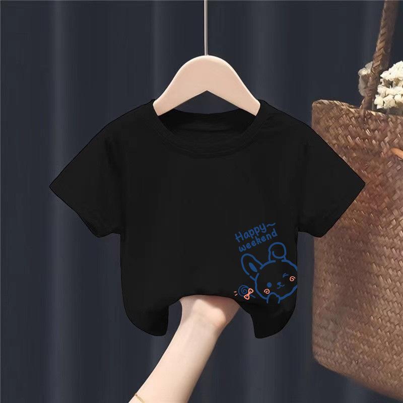 Dívčí tričko s krátkým rukávem Dětské oblečení Letní top Chlapecké základní tričko