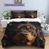 Black Rottweiler Pattern Bedding Home Decoration Birthday Gift (1 * duvet cover + 2 * pillowcase, without core)