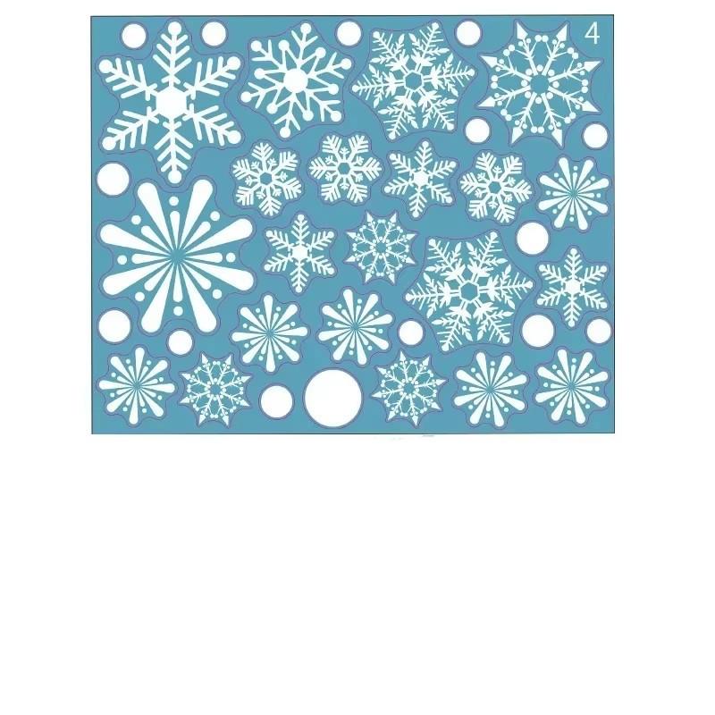1 folha de adesivos de vidro estáticos de floco de neve, decoração de feliz Natal, decoração para casa, adesivos de janela de floco de neve, papel de parede de ano novo