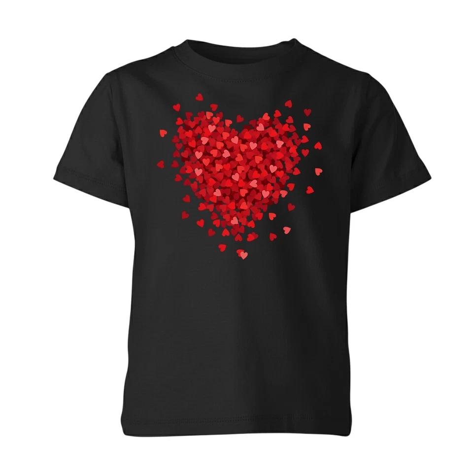 Valentines Day Heart T Shirt Kids Unisex Boys Girls Love Gift Top Tee Love Day 140
