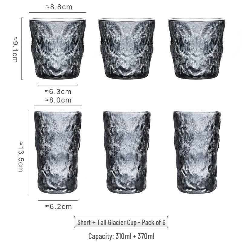 ZISIZ Glacier Pattern Glassware Set