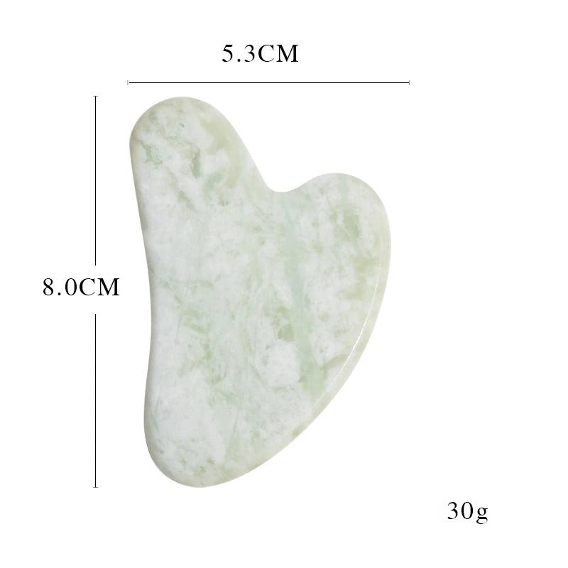 5-Color Option Heart-Shaped Jade Gua Sha Scraping Board Facial Massage Tool - Black White Green Blue - Scraping Massager