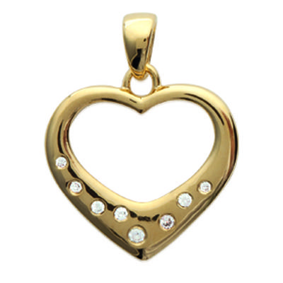 [J1020] - Gold Plated Pendant 'Love' White Gold - 15x15 Mm
