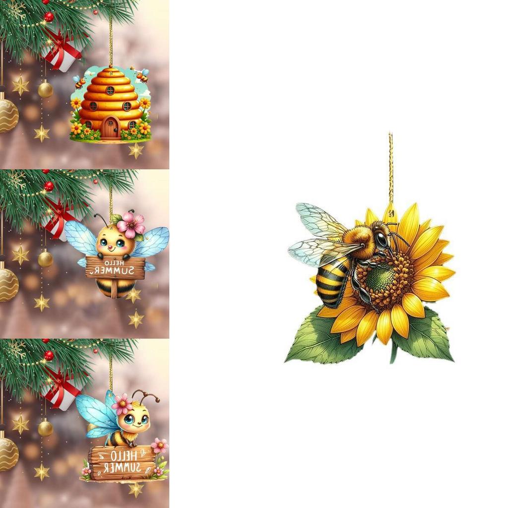 Decor drăguț, minimalist, acrilic, cu albină pentru mașină, cadou pentru farmec interior festiv