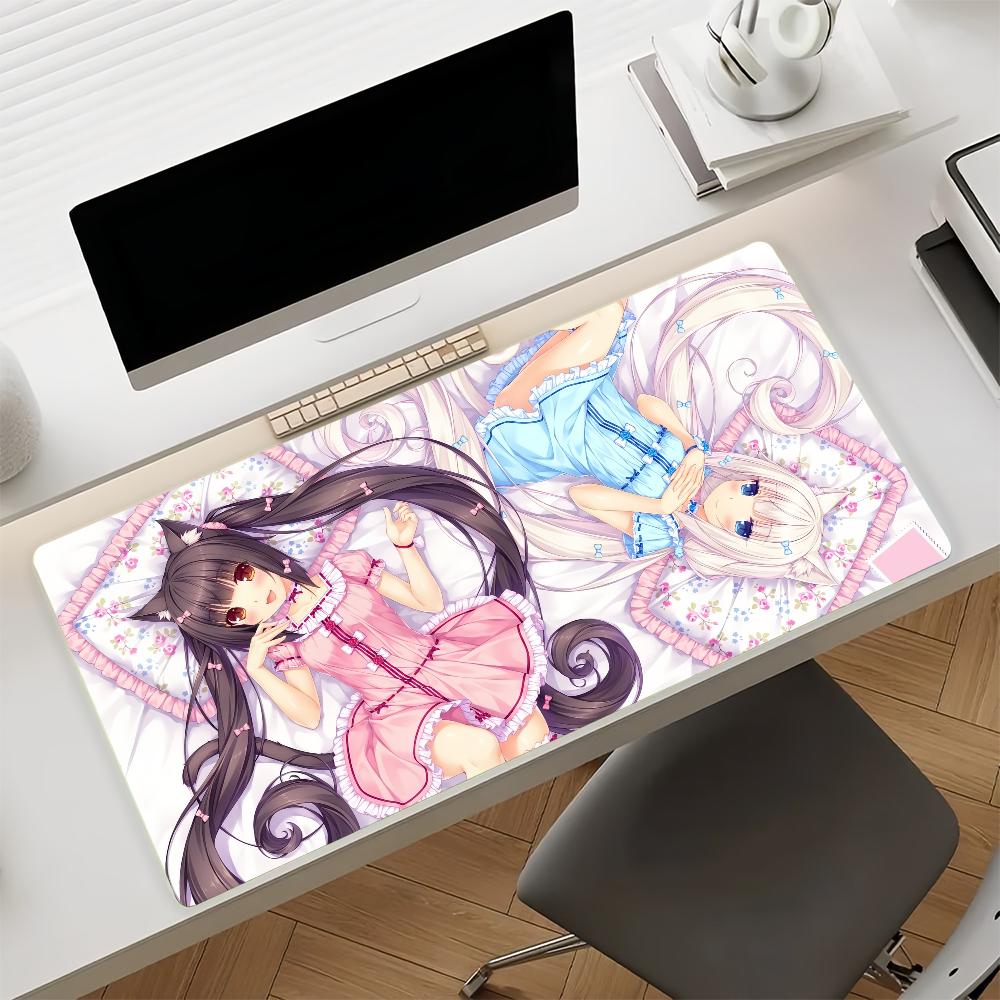 Anime NNekoparaN Mouse Pad Nonslip Locking Edge DeskMat PC Laptop Accessories Rubber Office Keyboard Large Game XXL carpet