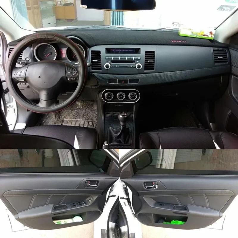 Für Mitsubishi Lancer EX 2009-2016 Innenraum Zentrales Bedienfeld Türgriff Kohlefaser Aufkleber Decals Autostyling Zubehör