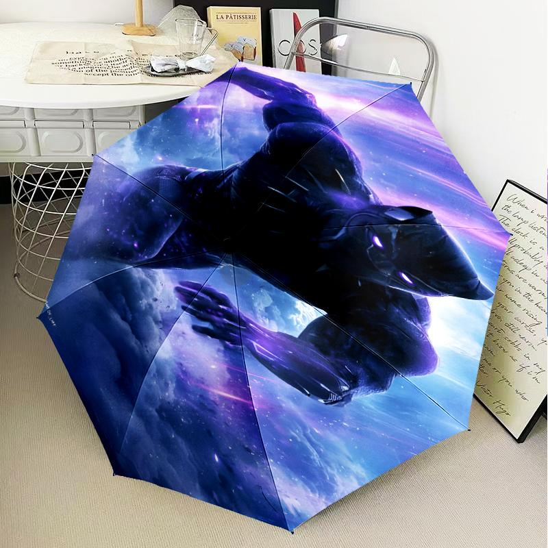 Black Panther Flight Umbrella Folding Umbrella, Automatic Umbrella 8-Frame for Travel, Camping Use Gift for Halloween Christmas