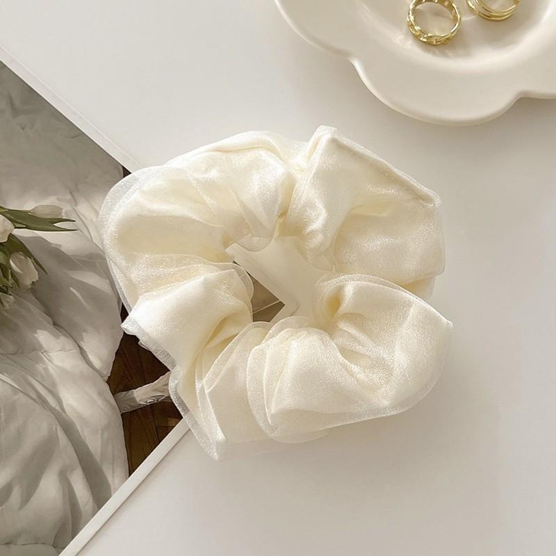 

Sweet Floral Print Hair Scrunchies for Women, Cute Elastic Hair Bands, Fresh Style Ponytail Holders Hair Ties бежевый