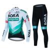 Mens Cycling Jersey Set Long Sleeve Quick Dry Breathable Mountain Road Bike Apparel
