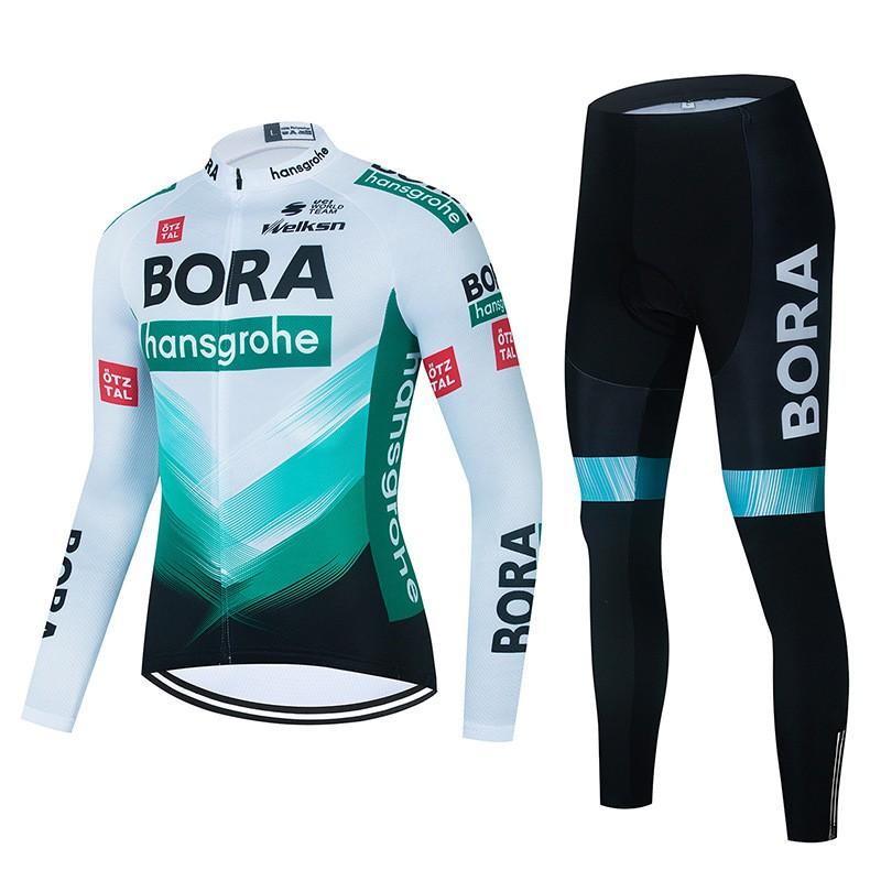 Mens Cycling Jersey Set Long Sleeve Quick Dry Breathable Mountain Road Bike Apparel