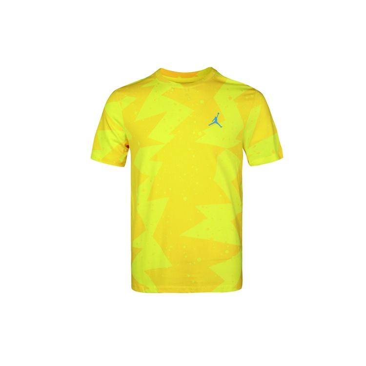 Air Jordan Printed Poolside Splash Ink Printing Short Sleeve Yellow Men s CJ6216-728 XL