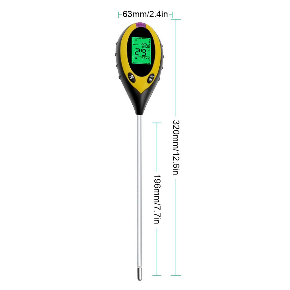 4/3in1 Soil PH Meter Plant Earth Moisture Light Thermometer Temperature Humidity Sunlight Intensity Measurement for Farm