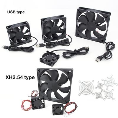 4010 5010 12025 8025 DC xh2.54 DC 5V USB Power Lüfter Metallgrillabdeckung Bürstenloser Motorkasten 40MM 80MM 120MM für Router